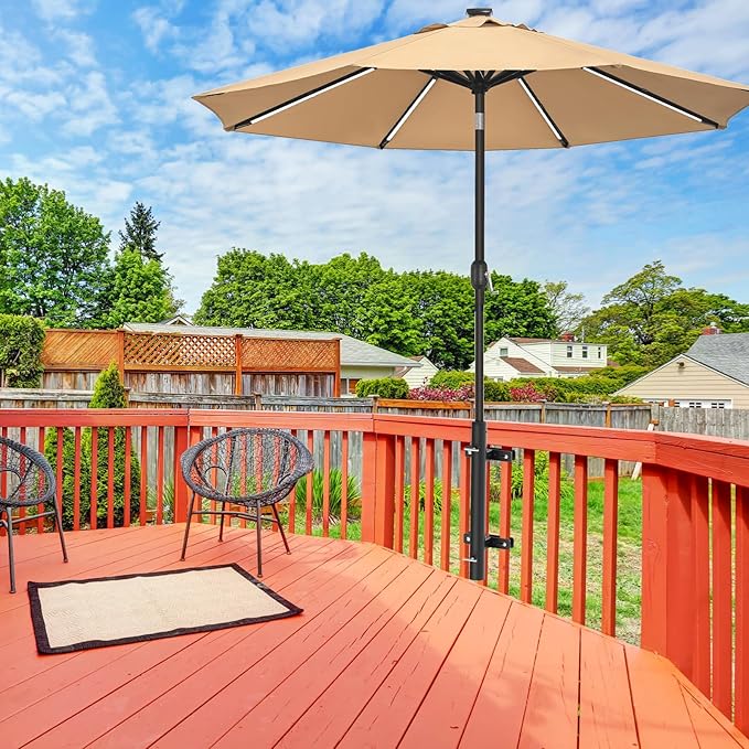 Heavy Duty Deck Railing Umbrella Holder, Adjustable Patio Umbrella Stand - Image 7