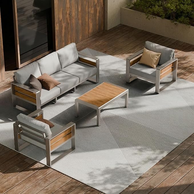 ZANDOR Aluminum Outdoor Patio Conversation Furniture Set, Seating Sofa by ZANDOR%7CCraftingYourOutdoorElegance