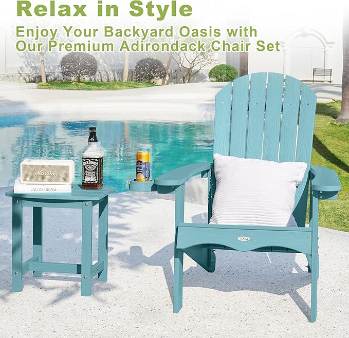 Y&M Outdoor Side Table, HIPS Adirondack Small Single Table, Waterproof Square - Image 4