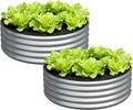 3x3x1ft Galvanized Round Raised Garden Bed, Outdoor Planter Box Metal Patio Kit by Foxlang