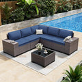 ALAULM 6 Pieces Patio Furniture Set, Oversized Seat/Armrest and High Back by ALAULM