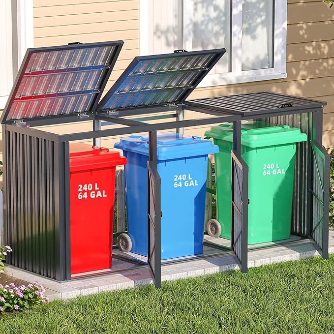 AECOJOY Outdoor Trash Can Storage Shed by AECOJOY