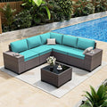 ALAULM 6 Pieces Patio Furniture Set, Oversized Seat/Armrest and High Back by ALAULM