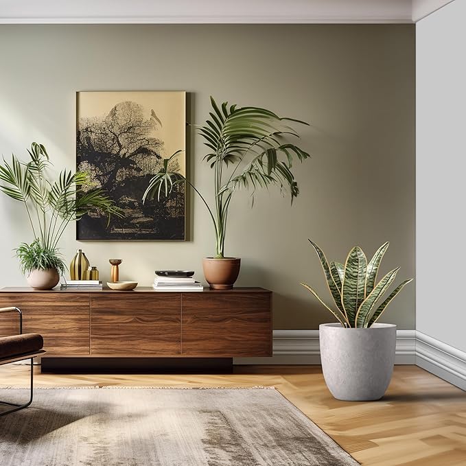 Kante 18 Inch Dia Round Concrete Planter, Indoor Outdoor Large Plant Pot - Image 6