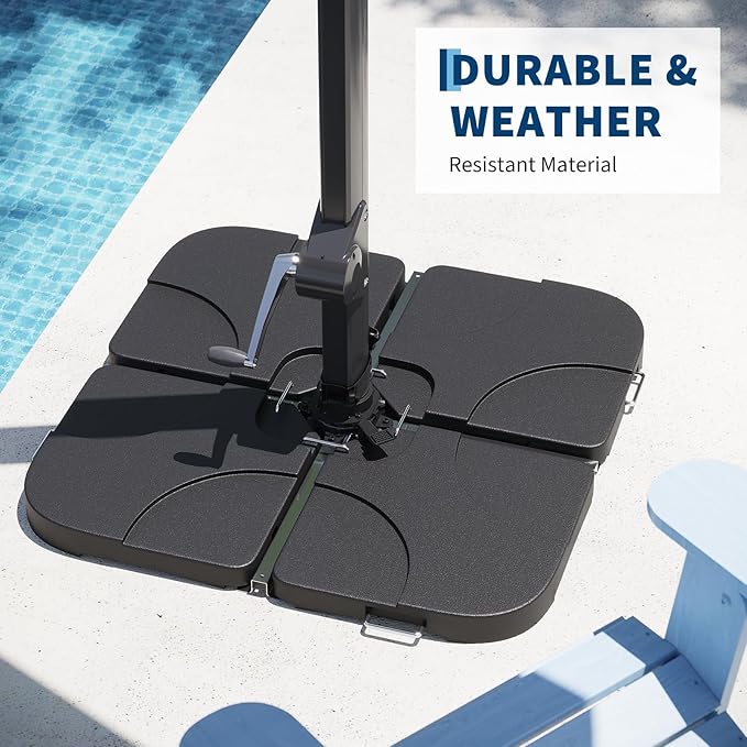 Garvee 4Pcs Patio Umbrella Base 330LB Capacity Heavy Weight Stand Umbrella Stand - Image 5