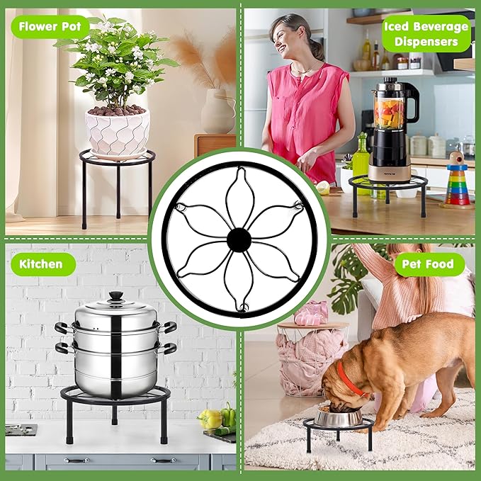 VECELO Metal Plant Stands Set of 5, Round Plant Holder - Image 5