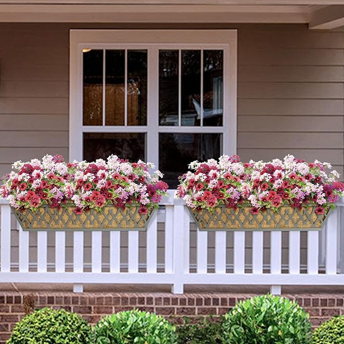 2 Pack 24 Inch Window Boxes Planters Railing Planter Box - Image 2