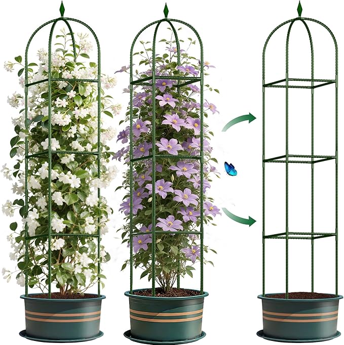 Garden Trellis for Climbing Plants, Tomato Cage, Cucumber Trellis, Rustproof by CLFUN