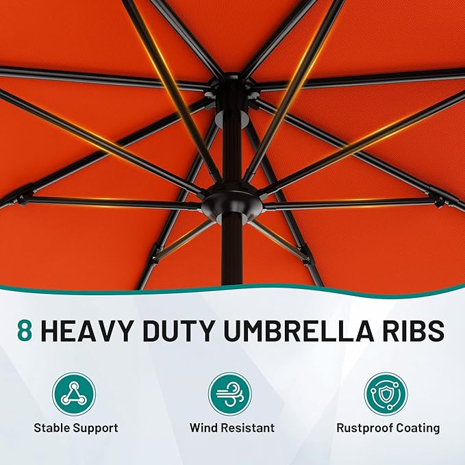 AreShark 9 FT Patio Umbrella for Outdoor, Outdoor Umbrella - Image 3