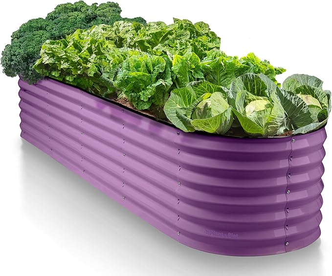 9-in-1 Galvanized Steel Raised Garden Bed // 8×2×1.5 ft Modular Planter by PlantPlot