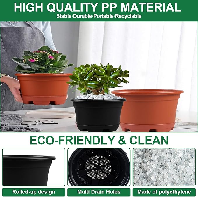 Outdoor Flower Pots 5 Packs 13 inch pots - Image 4