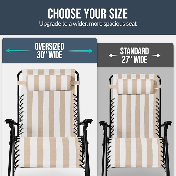Best Choice Products Set of 2 Extra Wide Adjustable Steel Mesh Zero Gravity - Image 4