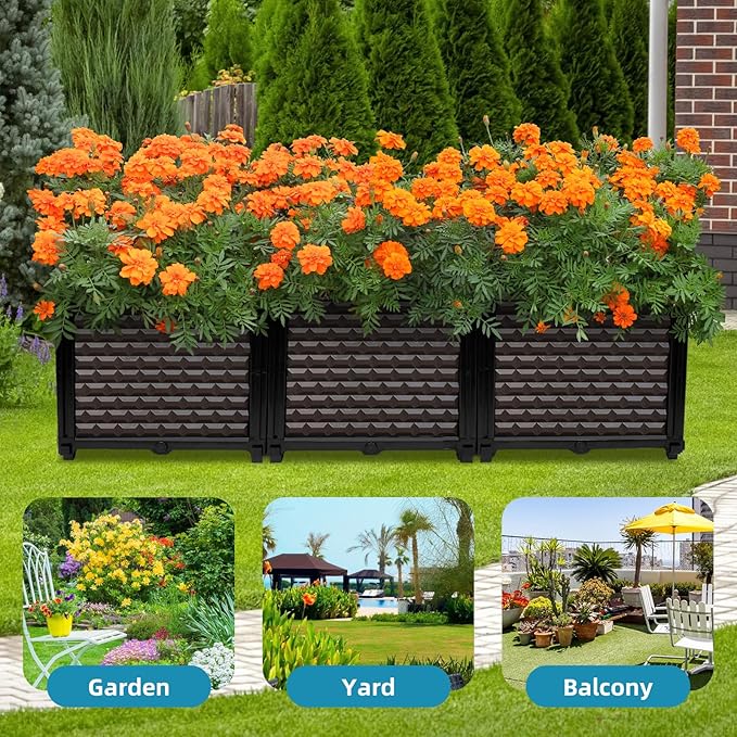 Large Planters for Outdoor Plants 14" Tall Planter Box, Raised Beds for - Image 8