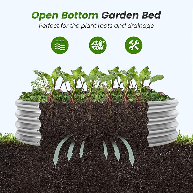 Land Guard Galvanized Raised Garden Bed Kit, Galvanized Planter Raised Garden - Image 4