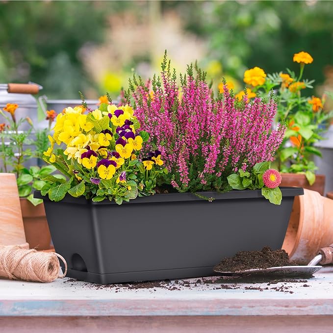 CADUKE Railing Planter Boxes 2 Pack Railing Flower Box - Image 3
