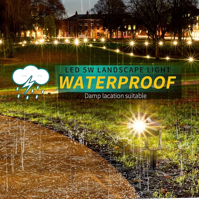 LED Landscape Lights, 5W 120V AC Outdoor Pathway Garden Yard Spotlight - Image 5