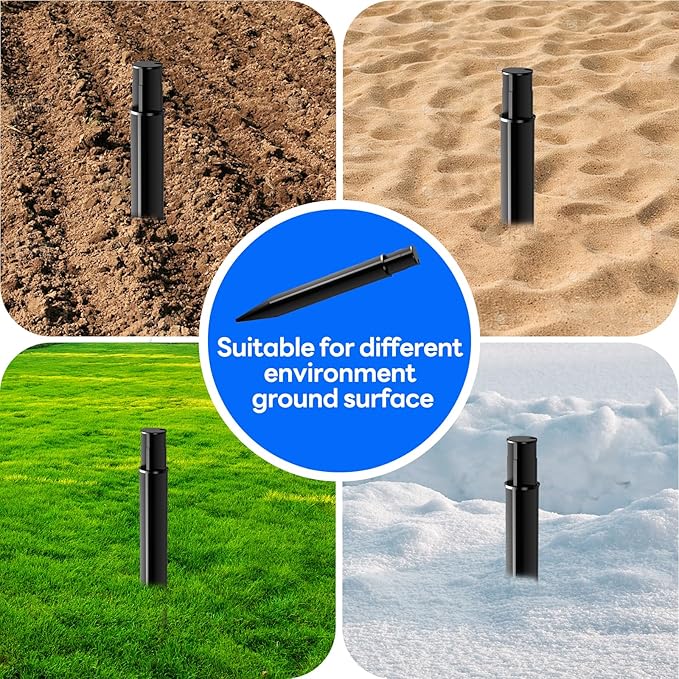 8 Pack Reinforced Ground Stakes, 0.83" x 8.27" Solar Lights Spikes, ABS Plastic - Image 4