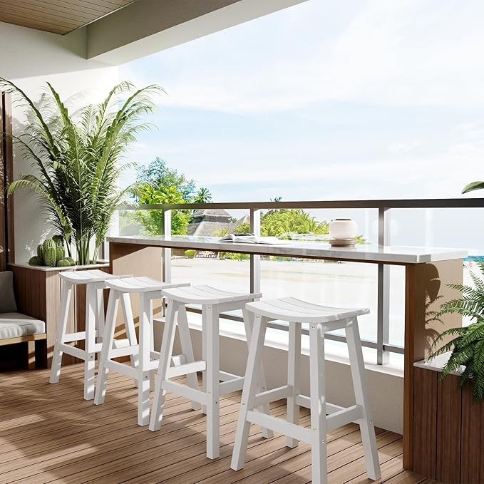 Stoog Weatherproof Bar Stools Set of 4, - Image 2