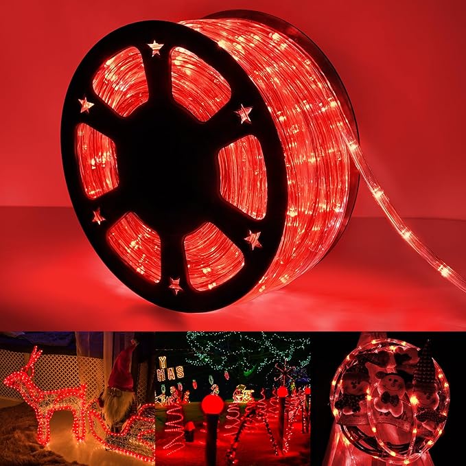 50ft LED Rope Lights Outdoor, 360 LED Connectable and Flexible Tube Lights by Jnaurb
