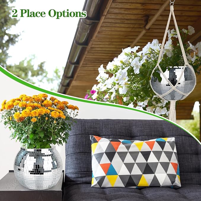 Disco Ball Planter, Disco Ball Plant Hanger - Image 4