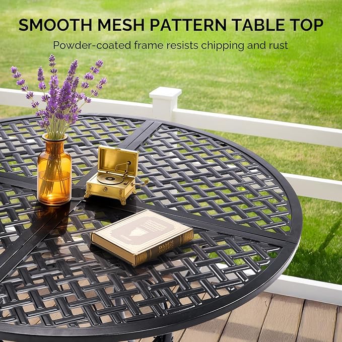 VINGLI 42" Round Outdoor Dining Table - Image 6