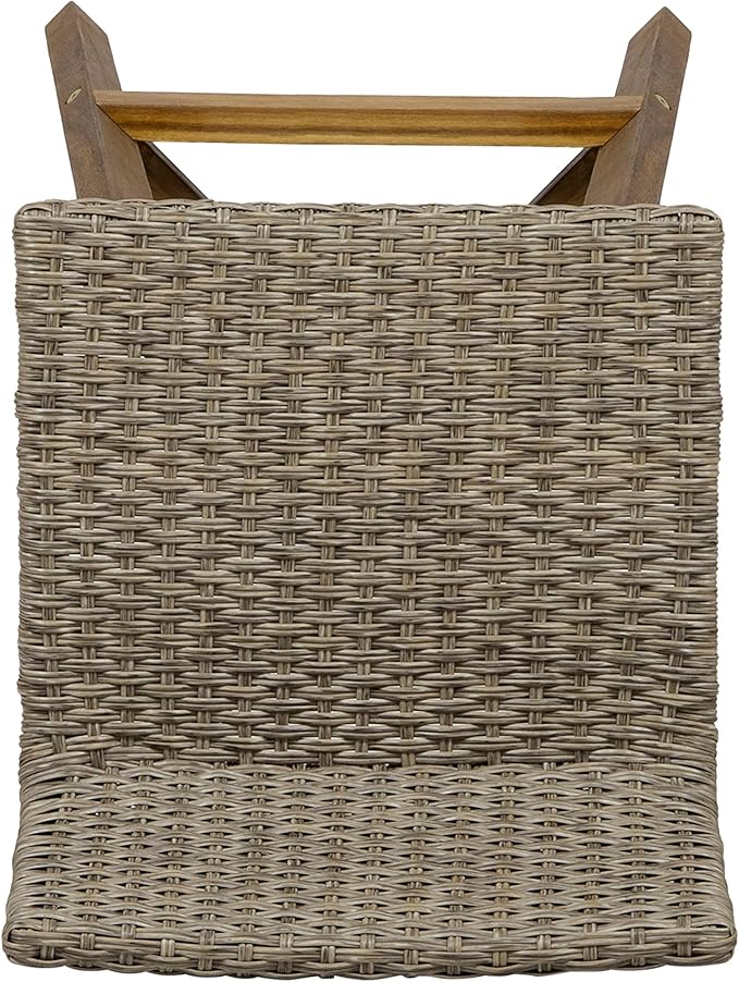 Christopher Knight Home La Brea Outdoor Acacia Wood and Wicker Barstools - Image 9