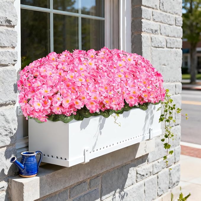 Artificial Geraniums Flowers for Outdoors, 6 Bundles Realistic Silk Fake - Image 9