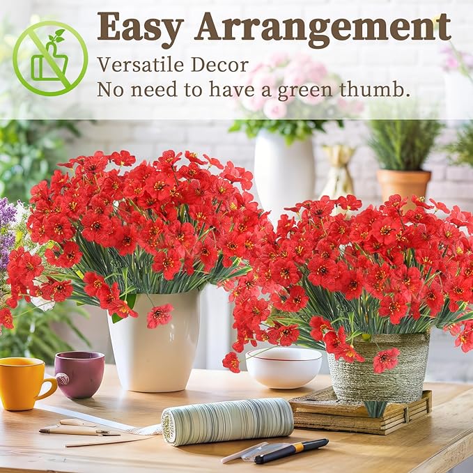 24 Red Bundles Artificial Flowers - Image 6