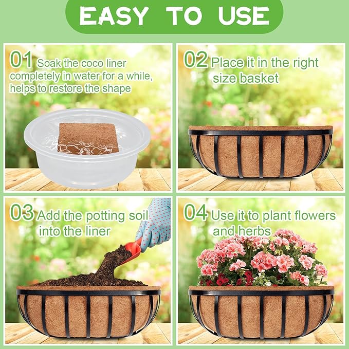Riare 4 Pack 30 Inch Trough Coco Coir Liners - Image 4