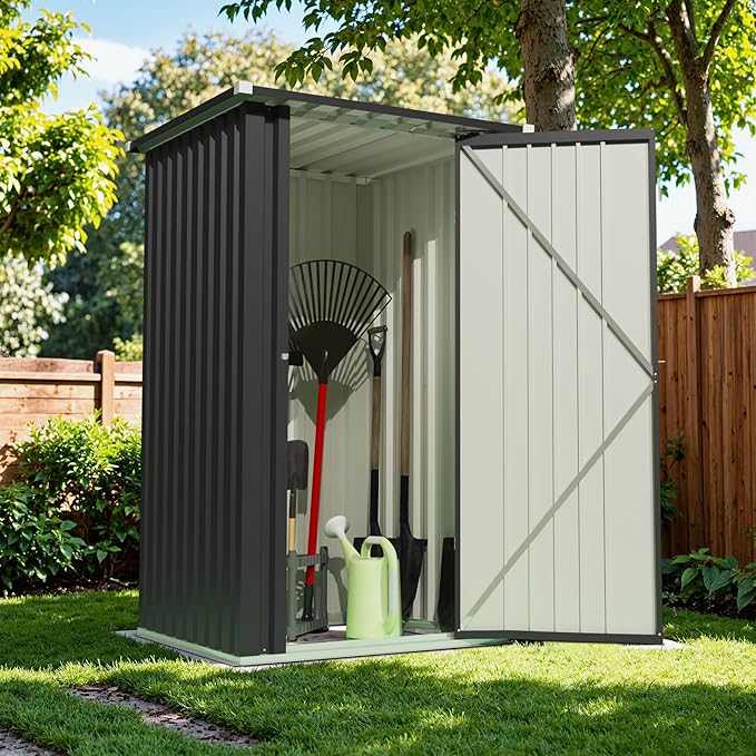 Devoko 3x3 FT Outdoor Storage Shed, Small Garden Tool Shed - Image 2