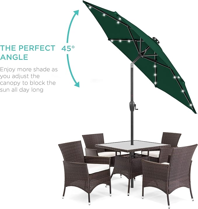 Best Choice Products 7.5ft Outdoor Solar Market Table Patio Umbrella - Image 2