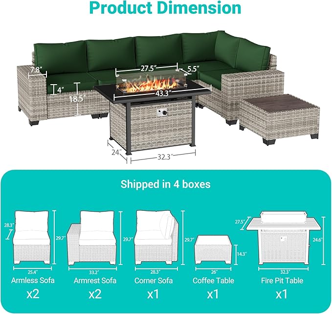 7-Piece Outdoor Patio Furniture Set - Image 2