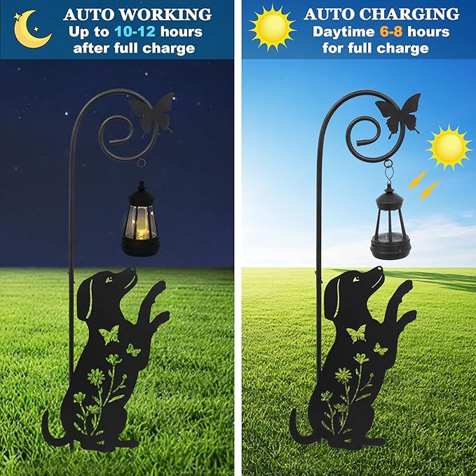 Solar Dog Lantern Garden Stakes - Image 5