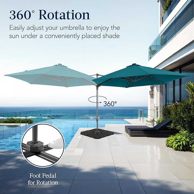 Best Choice Products 10ft Solar LED Offset Cantilever Hanging Market Patio - Image 3