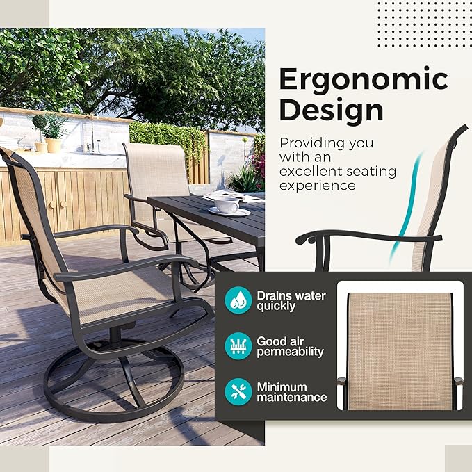 Pamapic Textilene Outdoor Dining Chair 1 Piece - Image 5