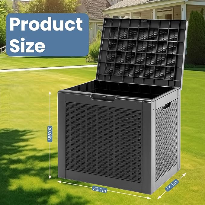 NEWBULIG 31 Gallon Deck Box, Weatherproof Resin Lockable Outdoor Storage - Image 6