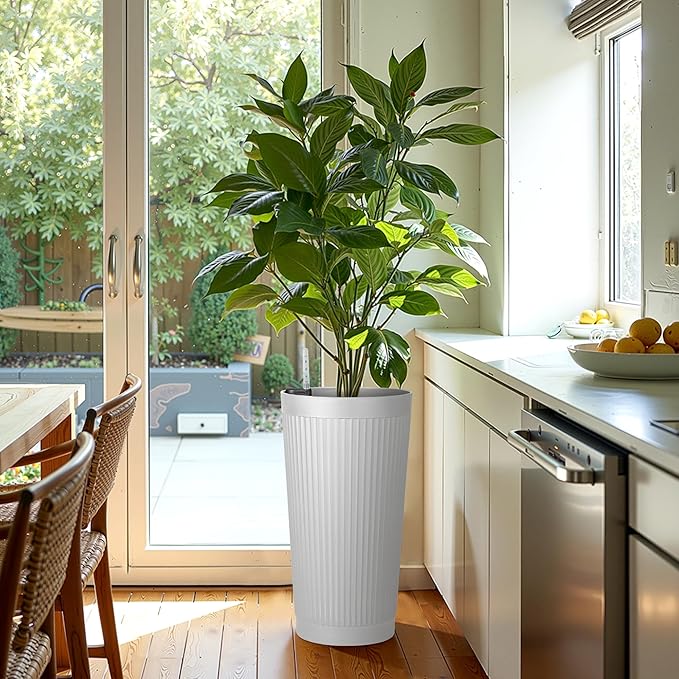 24in Tall Self-Watering Planters Set of 2 - Image 6