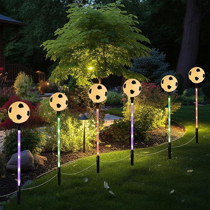 Battery Powered Garden Sports Ball Theme Party Stake Lights Soccer Football LED by AUGPET
