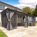 AECOJOY 20' X 12' Gazebo for Patio, Large Wall-Mounted Lean to Pergola Gazebo by AECOJOY