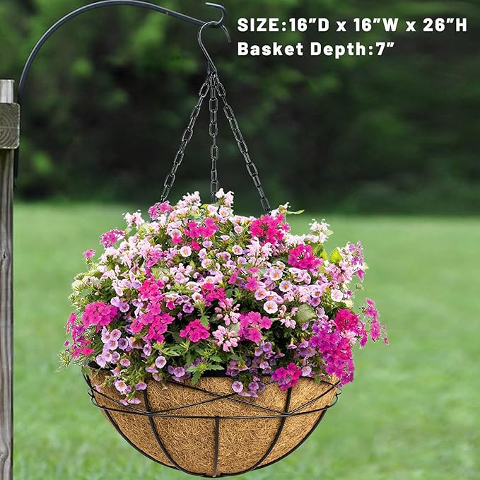 4 Pack 16 Inch Hanging Planters - Image 7