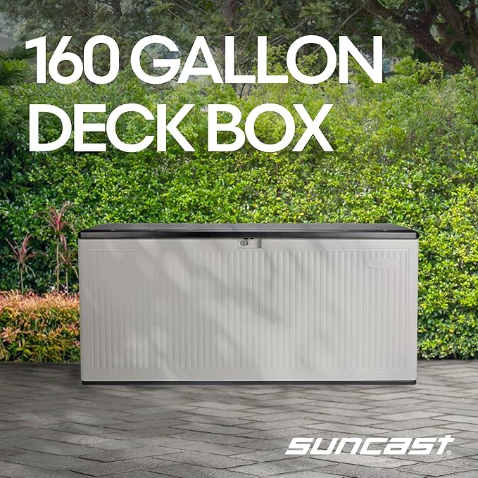 Suncast 160-Gal. Resin Extra-Large Outdoor Patio Deck Box - Image 2