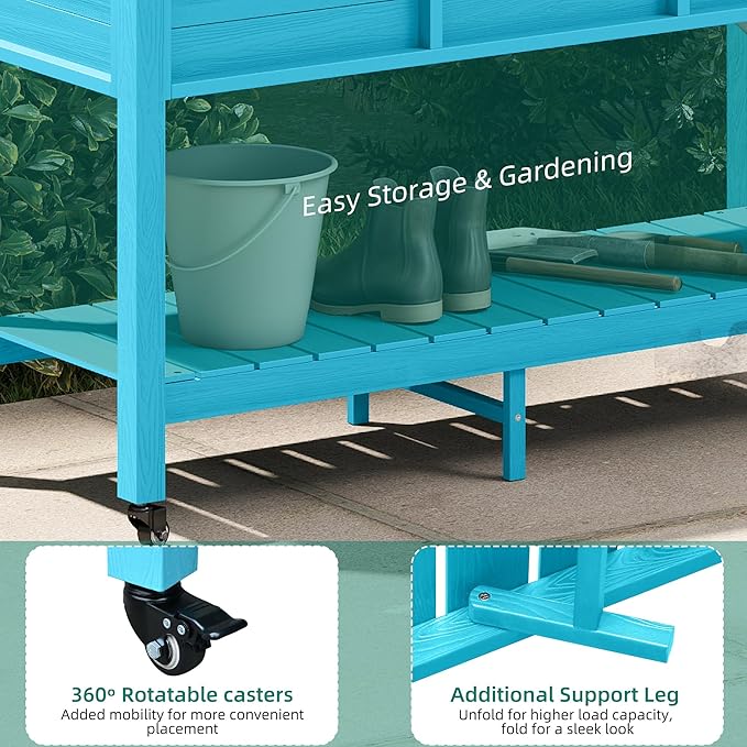 YITAHOME Raised Garden Bed HDPE, Aruba Blue - Image 5