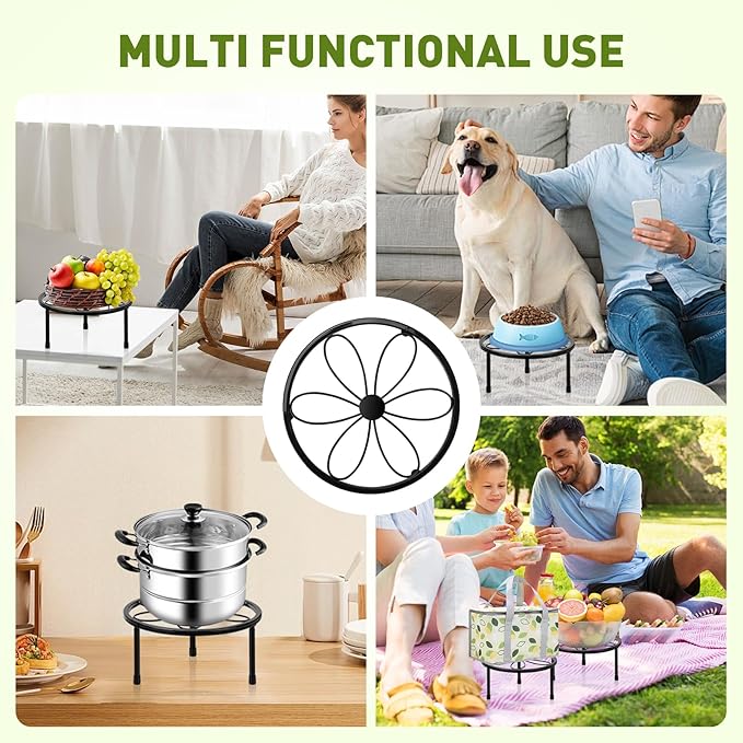 ESRICH 2 Pack 7.8" Metal Plant Stand Indoor, Rustproof Round Heavy Duty Flower - Image 6