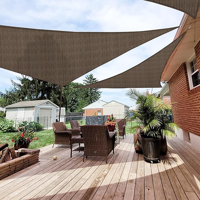 Patio Paradise 21' x 21' x 21' Sun Shade Sail Triangle Canopy Shade Cloth by Patio