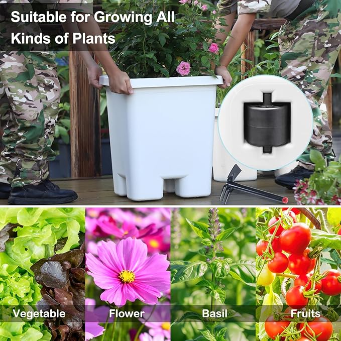 Growing Vegetable Planter Pot 3 Packs, 15 * 14.2 Inches Deep Rectangle Pots - Image 6