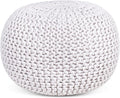 BIRDROCK HOME Round Pouf Ottoman | Cotton Braided Foot Stool by BIRDROCKHOME