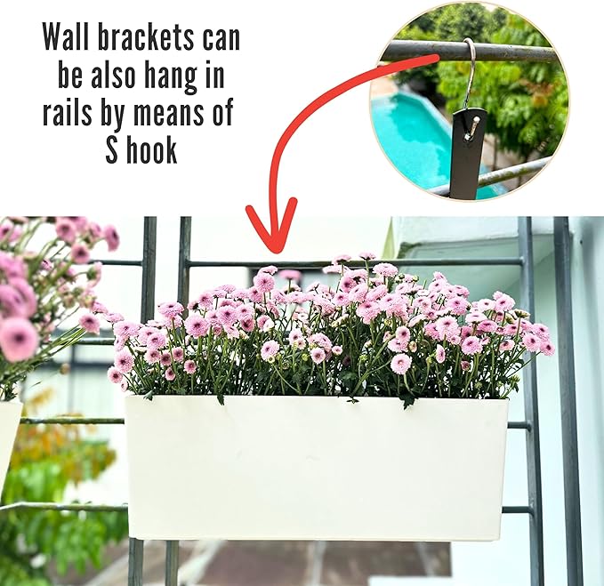 LaLaGreen Wall Planter for Outdoor Wall Mounted Self Watering System White - Image 5