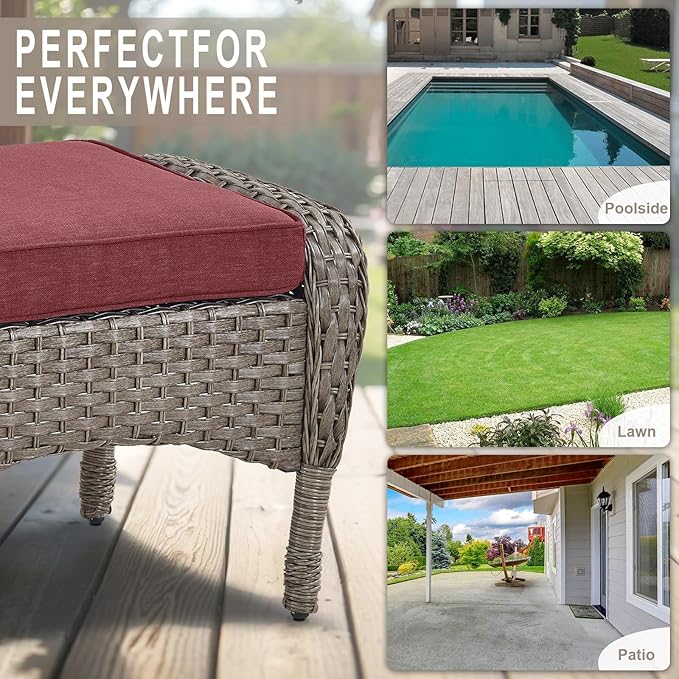 Belord Outdoor Ottomans for Patio Foot Rest - Image 7