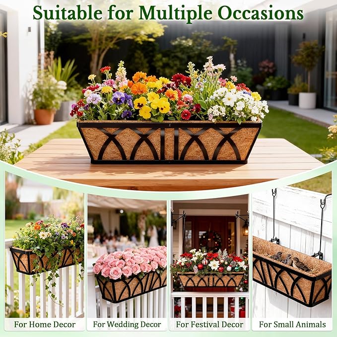 Halatool 2 Pack 30 Inch Window Box Liners Pre-Formed Trough Coconut Liner - Image 9