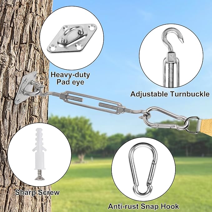 YOFIT 44 Pcs Shade Sail Hardware Kit, 5 Inch Outdoor Sun Sail Accessories - Image 6
